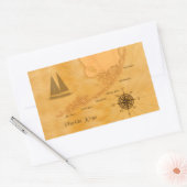 ヴィンテージ航海のフロリダ鍵の地図 長方形シール (封筒)