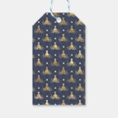 ヴィンテージ航海のブルーと金ゴールドタコ ギフトタグ (裏面)