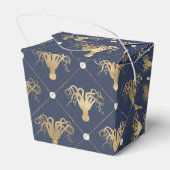 ヴィンテージ航海のブルーと金ゴールドタコ フェイバーボックス (裏面サイド)