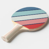 ヴィンテージ航海のブルーはっきりしたストライプの 卓球ラケット (正面アングル)