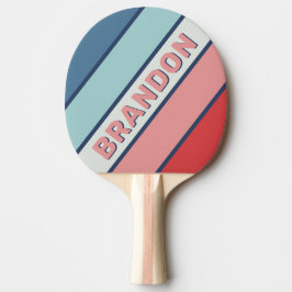 ヴィンテージ航海のブルーはっきりしたストライプの 卓球ラケット