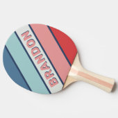 ヴィンテージ航海のブルーはっきりしたストライプの 卓球ラケット (横)