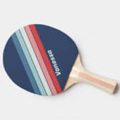 ヴィンテージ航海のブルーストライプの（名前） 卓球ラケット (横)