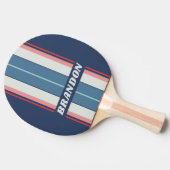 ヴィンテージ航海のブルーストライプボード名 卓球ラケット (横)