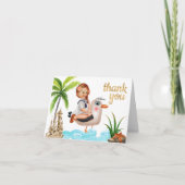 ヴィンテージ航海のベビーガールシャワーありがとう サンキューカード (正面)