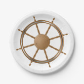 ヴィンテージ航海のホイールコンパスデザイン ペーパープレート (正面)