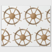 ヴィンテージ航海のホイールコンパスデザイン ラッピングペーパー (フラット)