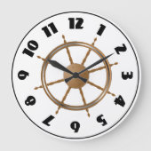 ヴィンテージ航海のホイールコンパスデザイン ラージ壁時計 (正面)
