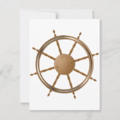 ヴィンテージ航海のホイールコンパスデザイン 招待状 (正面)