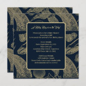 ヴィンテージ航海のホエールブルーベビーシャワー招待状 招待状 (正面/裏面)