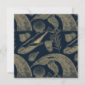 ヴィンテージ航海のホエールブルーベビーシャワー招待状 招待状 (裏面)