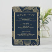 ヴィンテージ航海のホエールブルーベビーシャワー招待状 招待状 (スタンド正面)