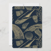 ヴィンテージ航海のホエールブルーベビーシャワー招待状 招待状 (裏面)