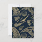 ヴィンテージ航海のホエールブルー赤ちゃんシャワー サンキューカード (裏面)