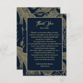 ヴィンテージ航海のホエールブルー赤ちゃんシャワー サンキューカード (正面/裏面)