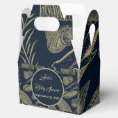 ヴィンテージ航海のホエールブルー赤ちゃんシャワー フェイバーボックス (オープン)