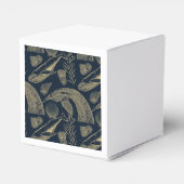 ヴィンテージ航海のホエールブルー赤ちゃんシャワー フェイバーボックス (裏面サイド)