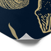 ヴィンテージ航海のホエールブルー赤ちゃんシャワー ポスター (角)