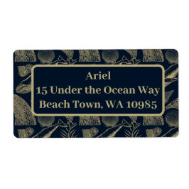 ヴィンテージ航海のホエールブルー赤ちゃんシャワー ラベル