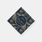 ヴィンテージ航海のホエールブルー スタンダードカクテルナプキン (角)