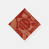 ヴィンテージ航海のホエールブルー スタンダードカクテルナプキン (角)