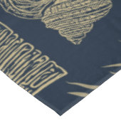 ヴィンテージ航海のホエールブルー テーブルクロス (アングル)