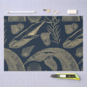 ヴィンテージ航海のホエールブルー 薄葉紙 (クラフト)