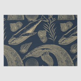 ヴィンテージ航海のホエールブルー 薄葉紙