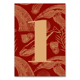 ヴィンテージ航海のホエールレッド テーブルナンバー