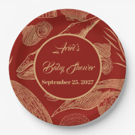 ヴィンテージ航海のホエールレッド ペーパープレート