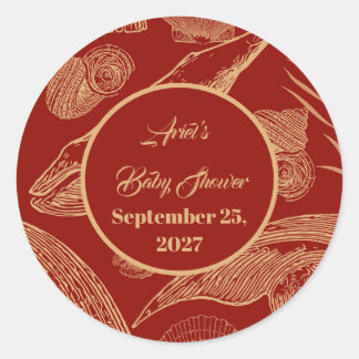 ヴィンテージ航海のホエールレッド ラウンドシール