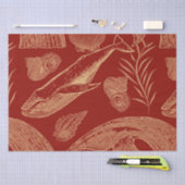 ヴィンテージ航海のホエールレッド 薄葉紙 (クラフト)