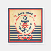 ヴィンテージ航海のポスター スタンダードカクテルナプキン (正面)