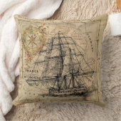 ヴィンテージ航海のマップ装飾用クッション クッション (ブランケット)