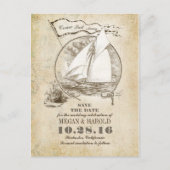 ヴィンテージ航海のヨットは日付はがきを保存する 案内ポストカード (正面)