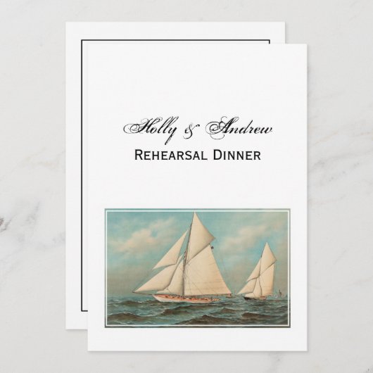 ヴィンテージ航海のヨットレーシング#1リハーサルディナー 招待状 (正面/裏面)