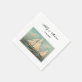 ヴィンテージ航海のヨットレース#1 スタンダードカクテルナプキン (角)