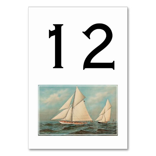 ヴィンテージ航海のヨットレース#1 テーブルナンバー (裏面)