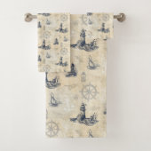 ヴィンテージ航海のライトハウスイルボーツ バスタオルセット (インサイチュ)