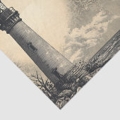 ヴィンテージ航海のライトハウスセーリング船デクページ 薄葉紙 (詳細)