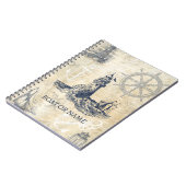 ヴィンテージ航海のライトハウスボートまたは名前 ノートブック (左側)