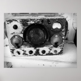 ヴィンテージ航海のラジオ白黒 ポスター