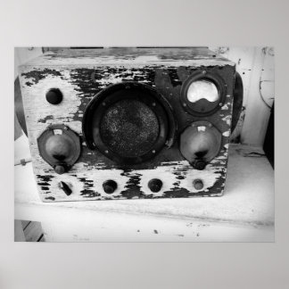 ヴィンテージ航海のラジオ白黒 ポスター