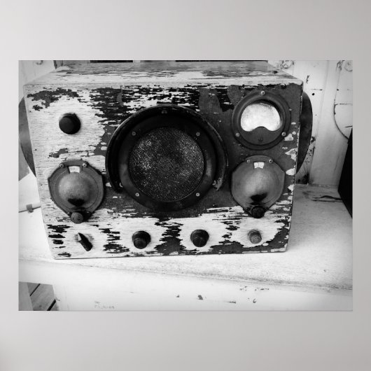 ヴィンテージ航海のラジオ白黒 ポスター (正面)