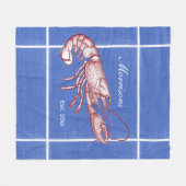 ヴィンテージ航海のレッドロブスターカスタムビーチハウス フリースブランケット (正面(横))