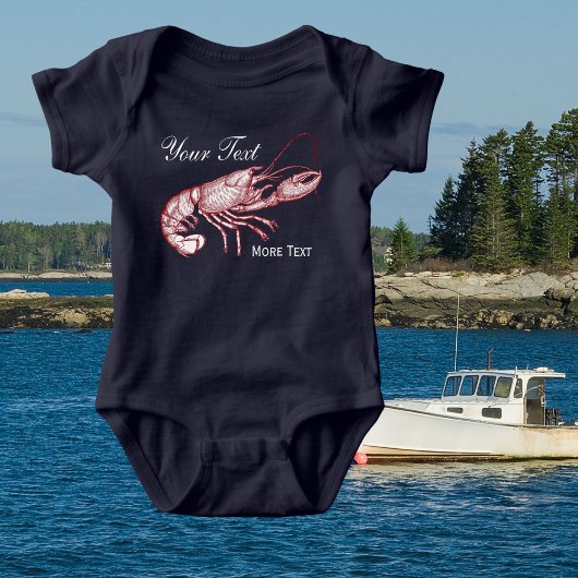 ヴィンテージ航海のレッドロブスターカスタムビーチハウス ベビーボディスーツ
