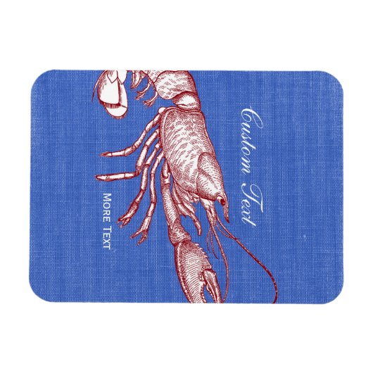 ヴィンテージ航海のレッドロブスターカスタムビーチハウス マグネット (横)