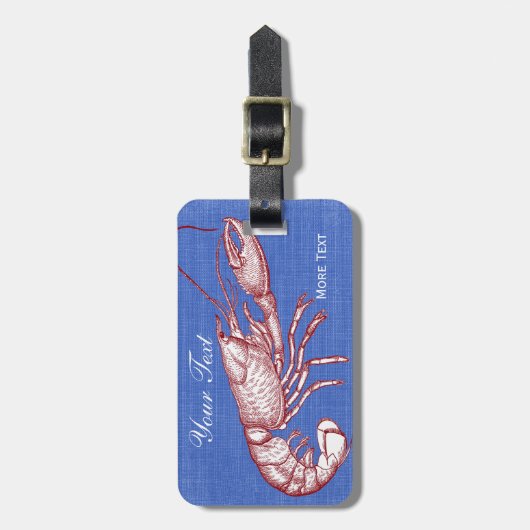 ヴィンテージ航海のレッドロブスターカスタムビーチハウス ラゲッジタグ (正面縦)