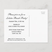 ヴィンテージ航海のロブスターベイクビーチパーティー インビテーションポストカード (裏面)