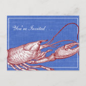 ヴィンテージ航海のロブスターベイクビーチパーティー インビテーションポストカード (正面)